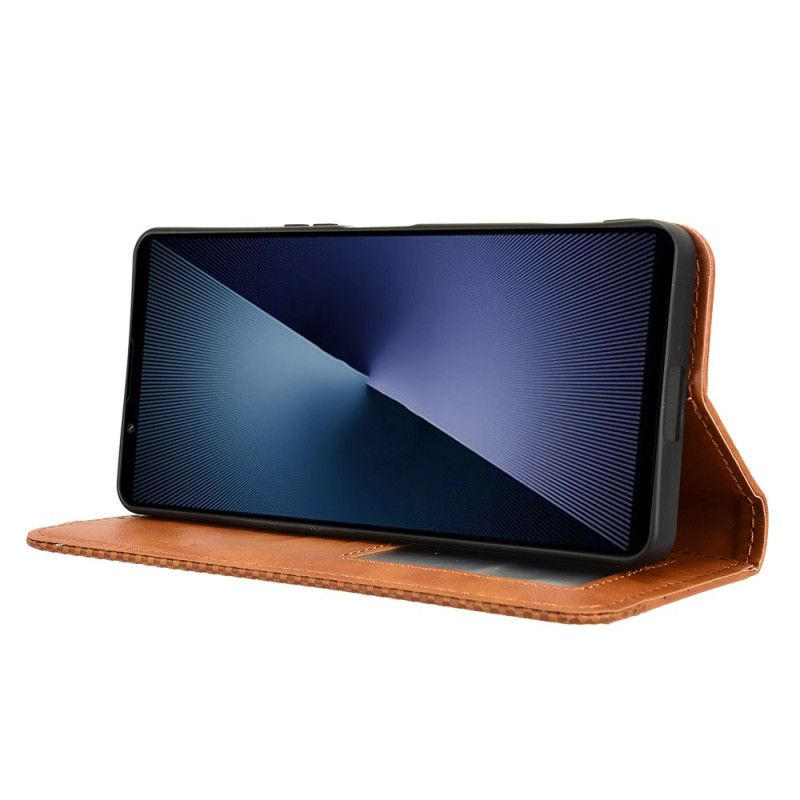 Læder Cover Sony Xperia 1 Vii Telefon Etui Vintage Kant