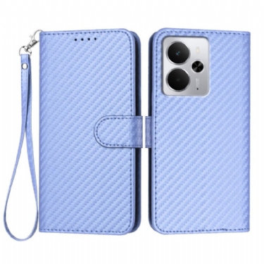 Flip Cover Realme 14 5g Kulfiber Med Rem