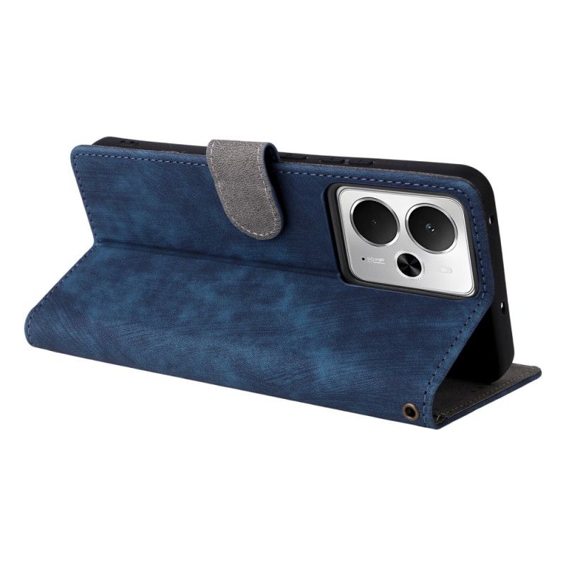 Flip Cover Realme 14 5g Rfid-beskyttelse Med Ruskindseffekt