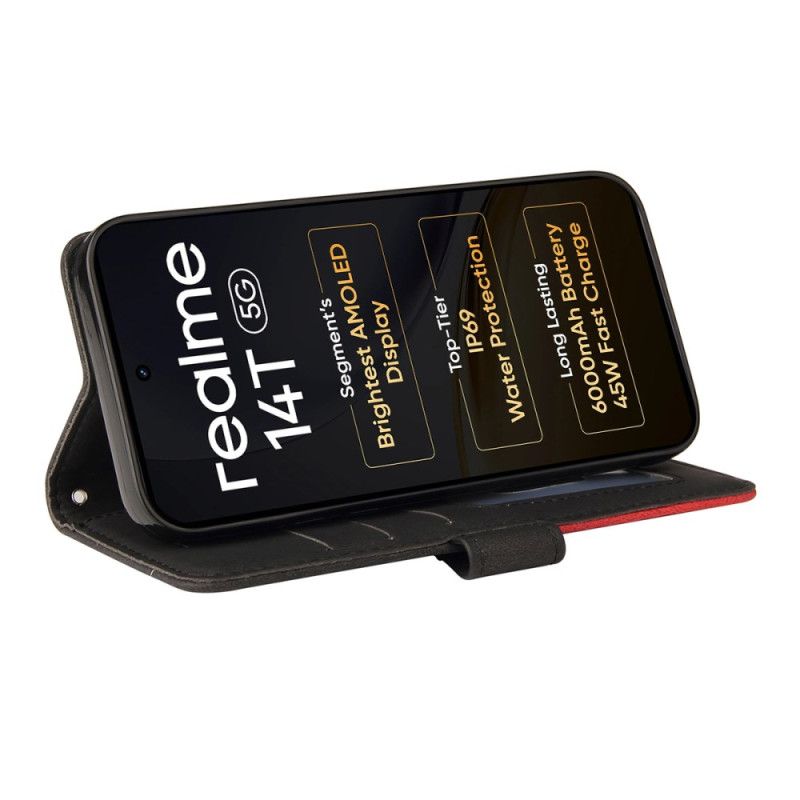 Flip Cover Realme 14 5g Tofarvet Bølget