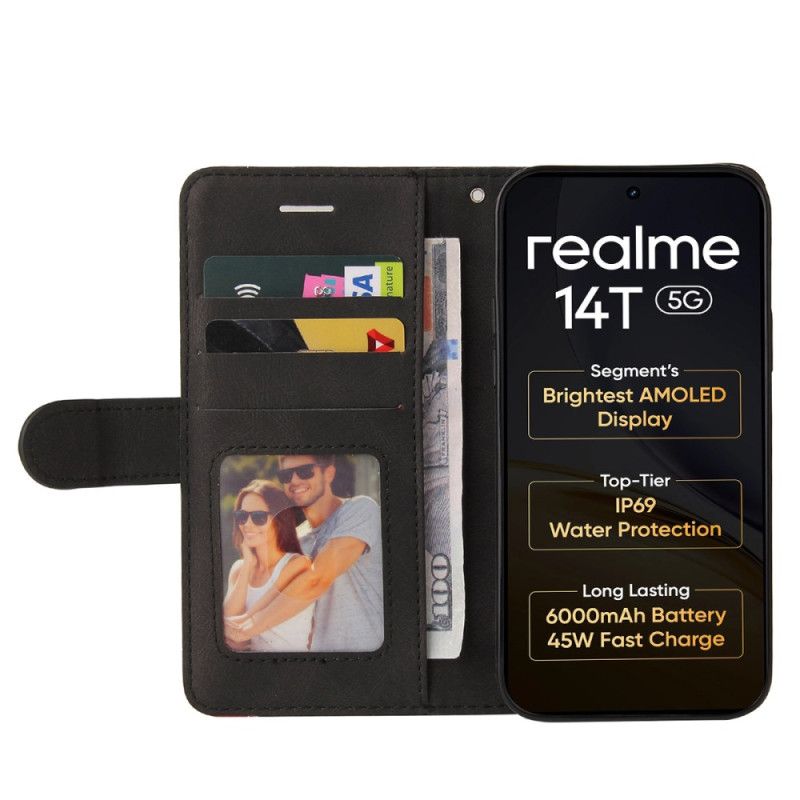 Flip Cover Realme 14 5g Tofarvet Bølget
