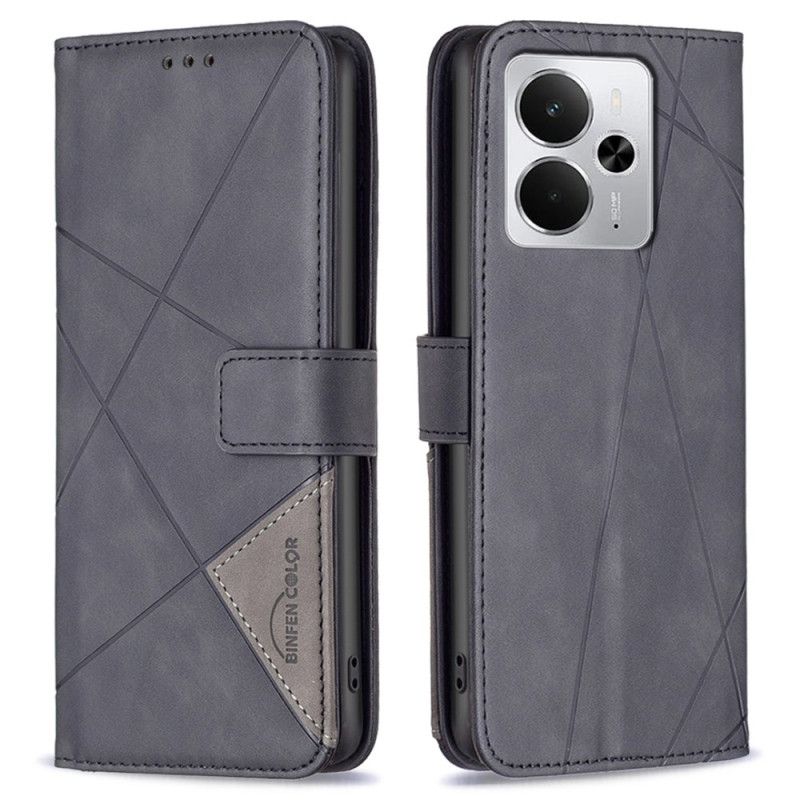 Flip Cover Til Realme 14 5g Geometrisk Binfen-farvemønster