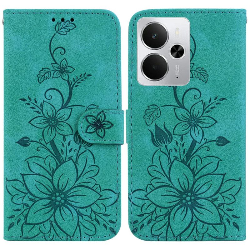 Flip Cover Til Realme 14 5g Liljeblomster