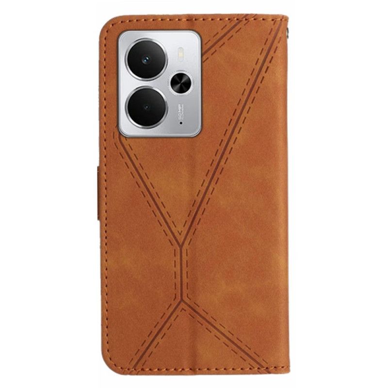 Læder Cover Realme 14 5g Striber Og Striber