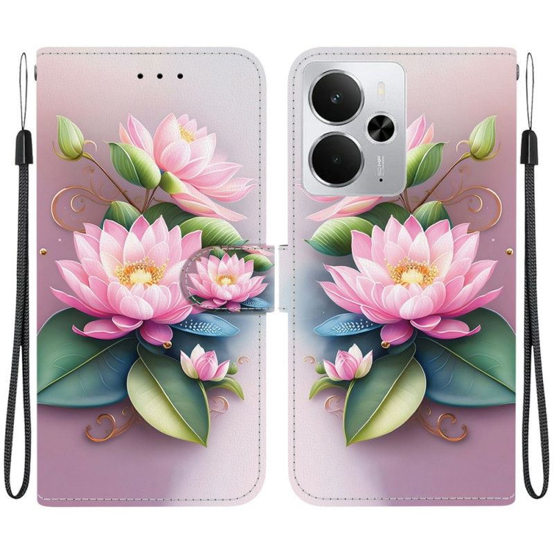 Læder Cover Realme 14 5g Telefon Etui Lotus