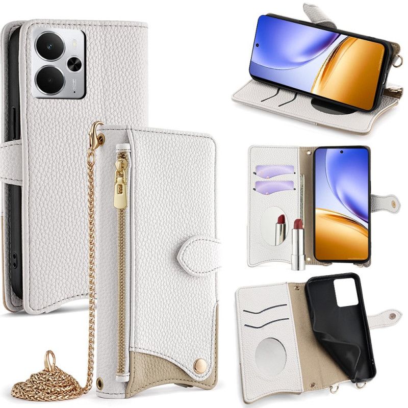 Læder Cover Realme 14 5g Telefon Etui Pungdesign Med Kæde