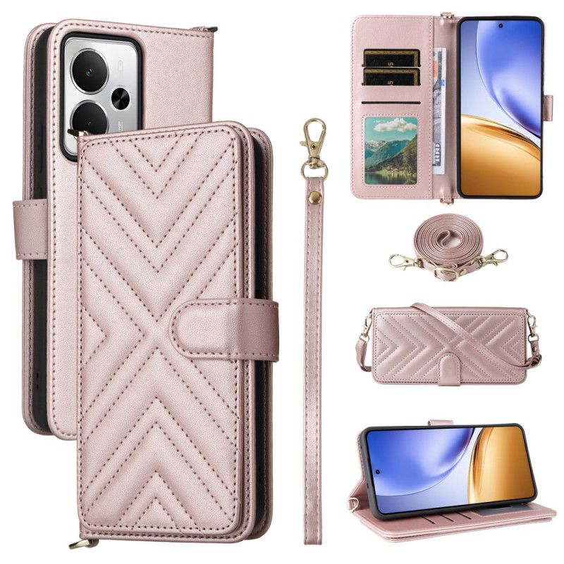 Læder Cover Realme 14 5g Telefon Etui Rem Og Skulderrem