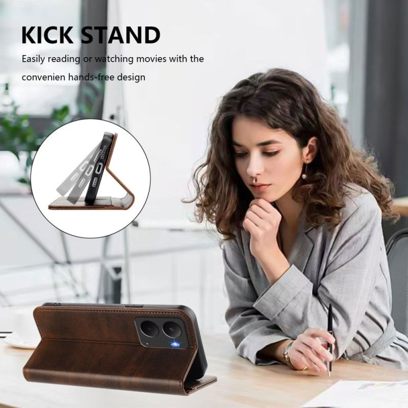 Læder Cover Realme 14 5g Telefon Etui Retro Rfid Beskyttelse