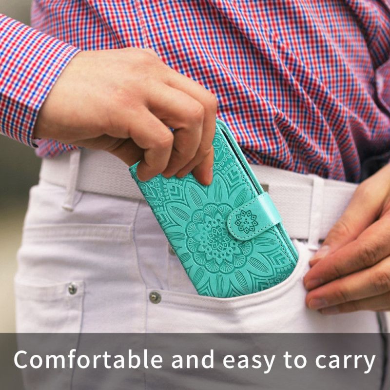 Læder Cover Realme 14 5g Telefon Etui Solsikkedesign