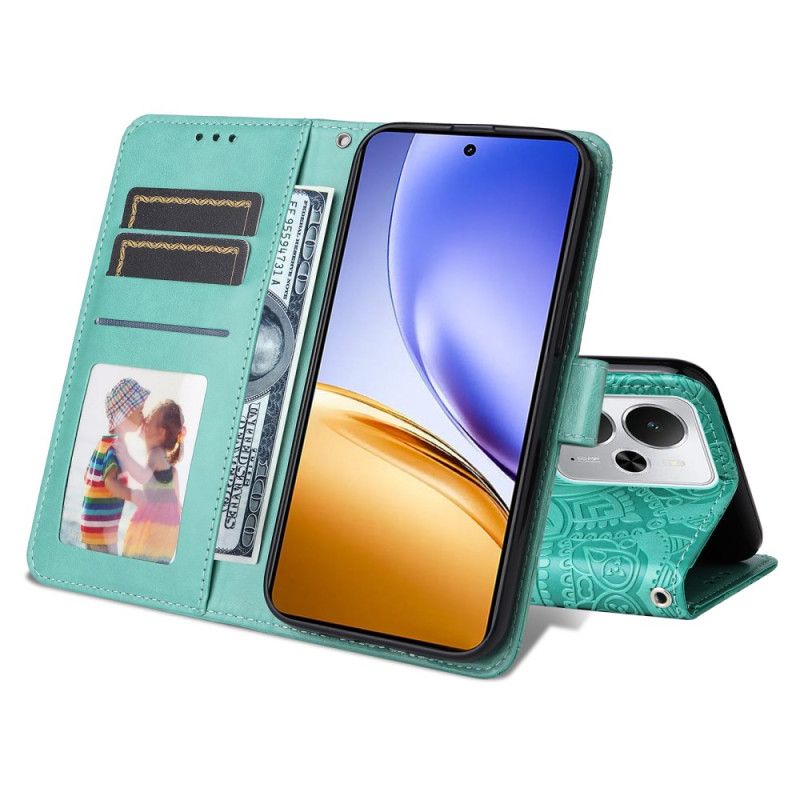 Læder Cover Realme 14 5g Telefon Etui Solsikkedesign