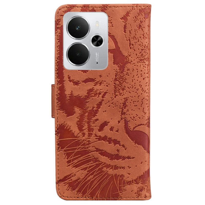 Læder Cover Realme 14 5g Telefon Etui Tigerprint