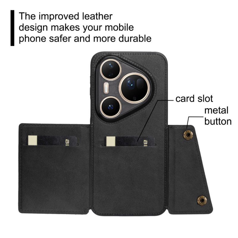 Cover Huawei Pura 80 Ultra Telefon Etui Kortholder I Læderlook