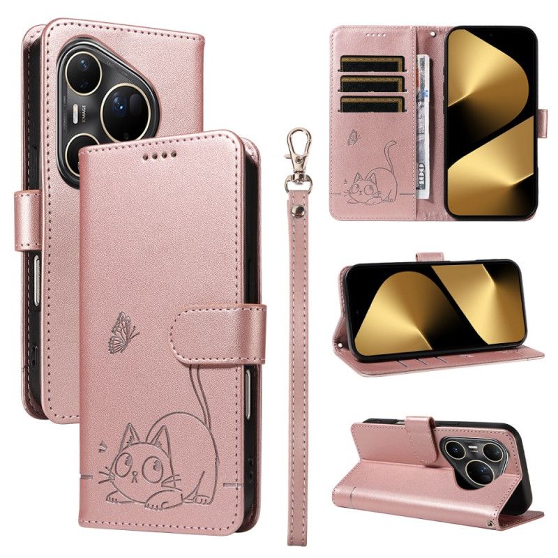 Flip Cover Huawei Pura 80 Ultra Kat Og Grafik