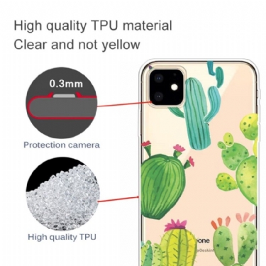 Cover iPhone 11 Gennemsigtig Kaktus