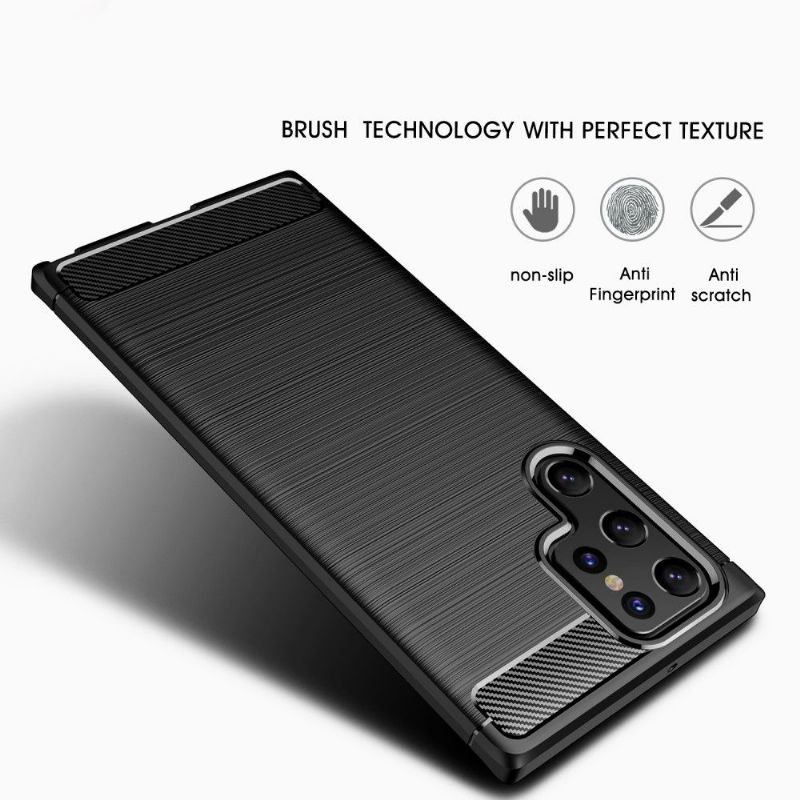 Cover Samsung Galaxy S22 Ultra 5G Silikone Børstet Effekt