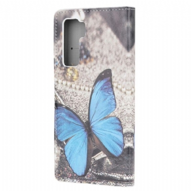 Flip Cover Huawei P40 Lite 5G Blå Sommerfugl