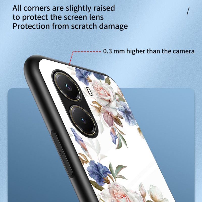 Cover Poco X7 Pro 5g Blomstermønster I Hærdet Glas