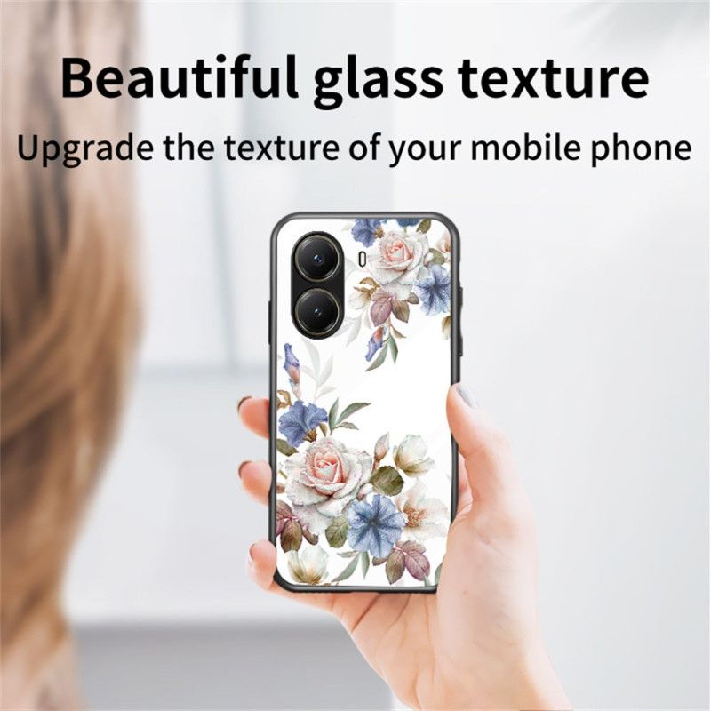 Cover Poco X7 Pro 5g Blomstermønster I Hærdet Glas