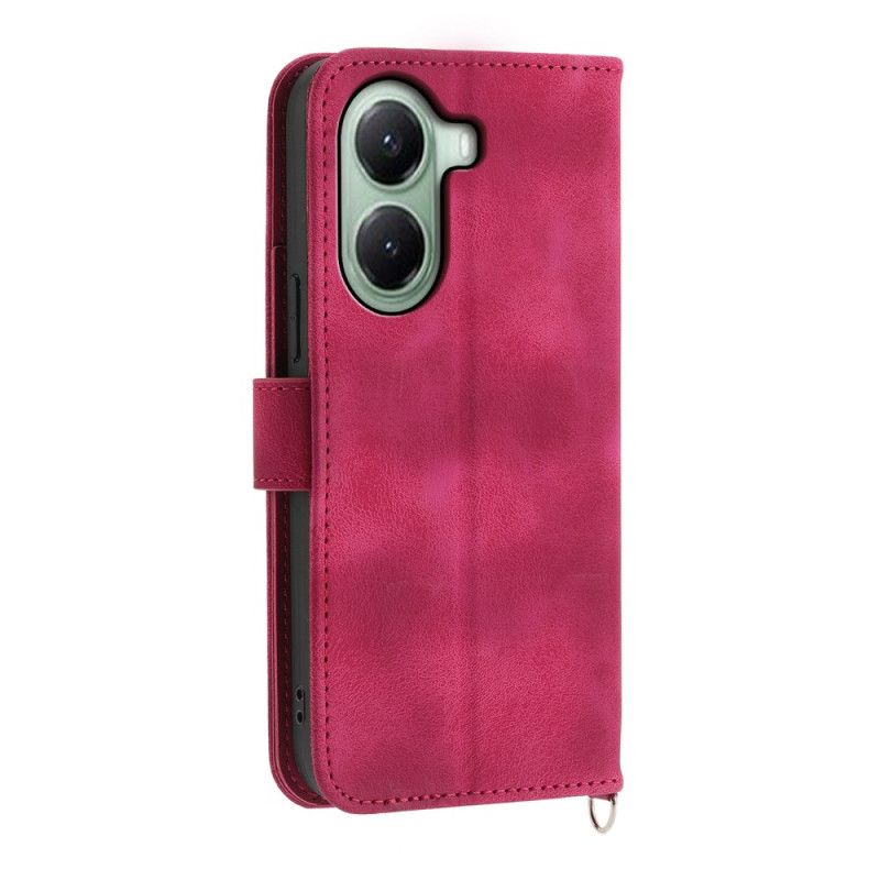 Flip Cover Poco X7 Pro 5g Blomstermønster Med Rem Og Skulderrem