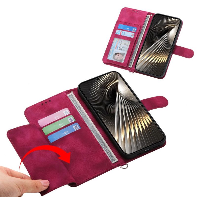 Flip Cover Poco X7 Pro 5g Blomstermønster Med Rem Og Skulderrem