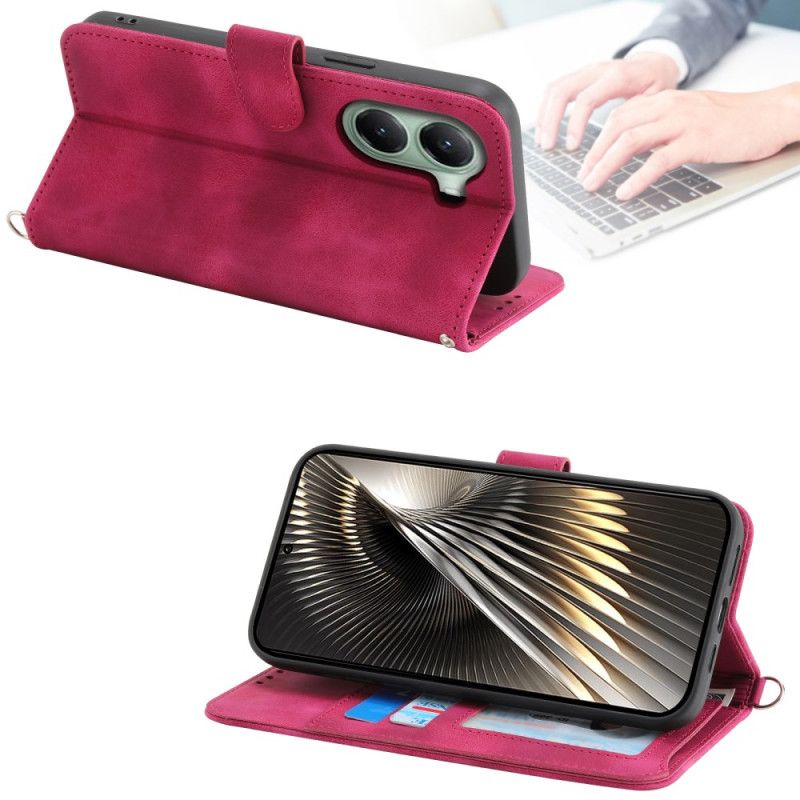 Flip Cover Poco X7 Pro 5g Blomstermønster Med Rem Og Skulderrem