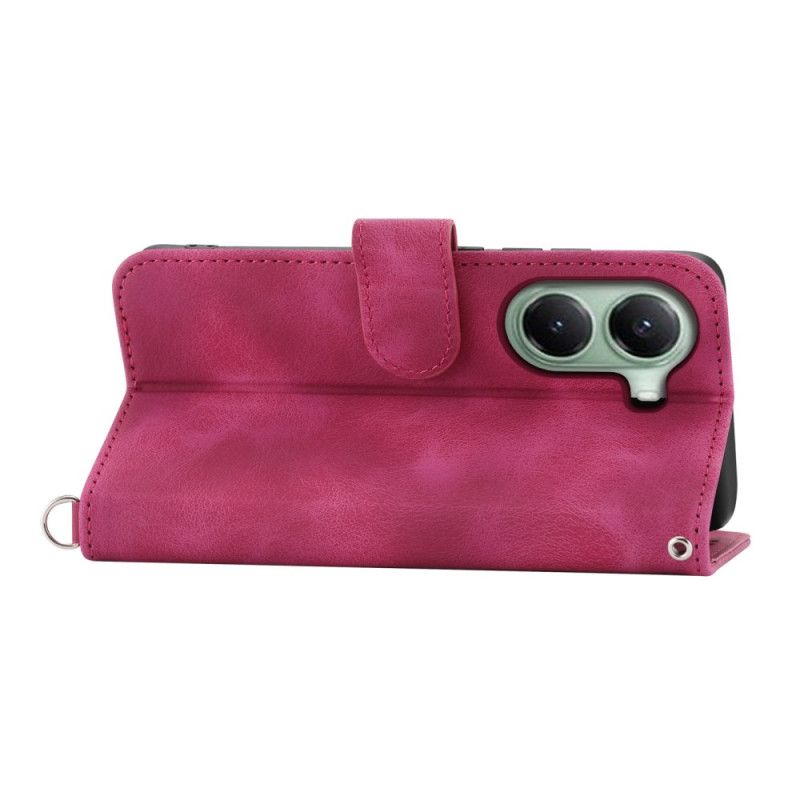 Flip Cover Poco X7 Pro 5g Blomstermønster Med Rem Og Skulderrem