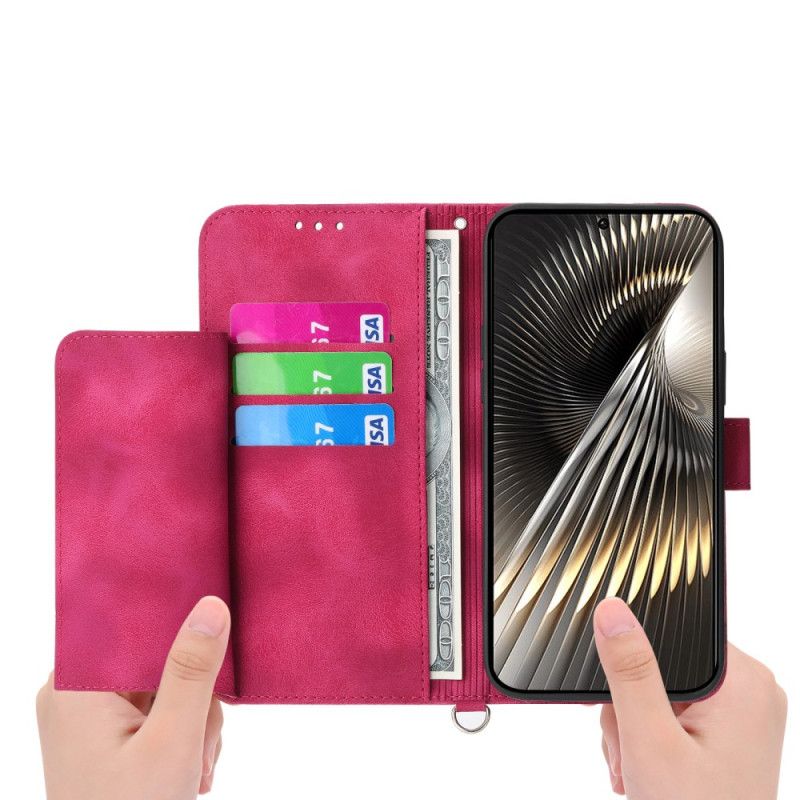 Flip Cover Poco X7 Pro 5g Blomstermønster Med Rem Og Skulderrem