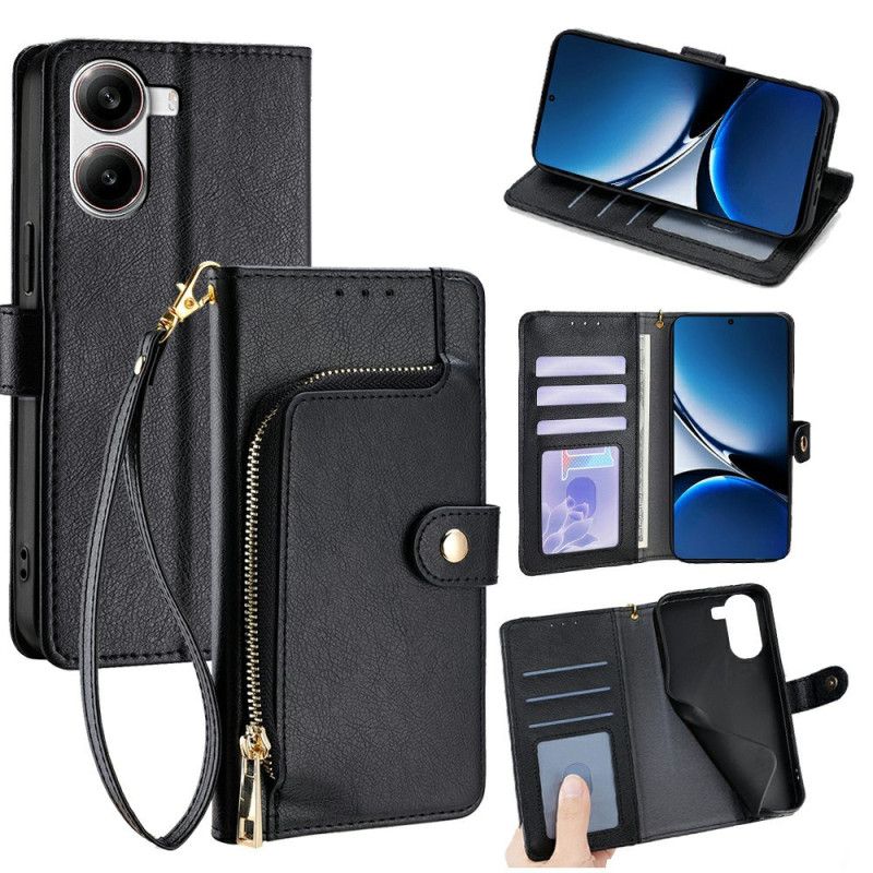 Flip Cover Poco X7 Pro 5g Møntpung Og Tegnebog Med Rem