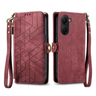 Flip Cover Poco X7 Pro 5g Pung Med Geometriske Linjer