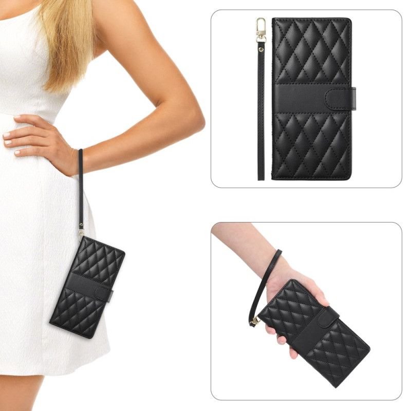 Flip Cover Poco X7 Pro 5g Quiltet Med Rem Og Skulderrem