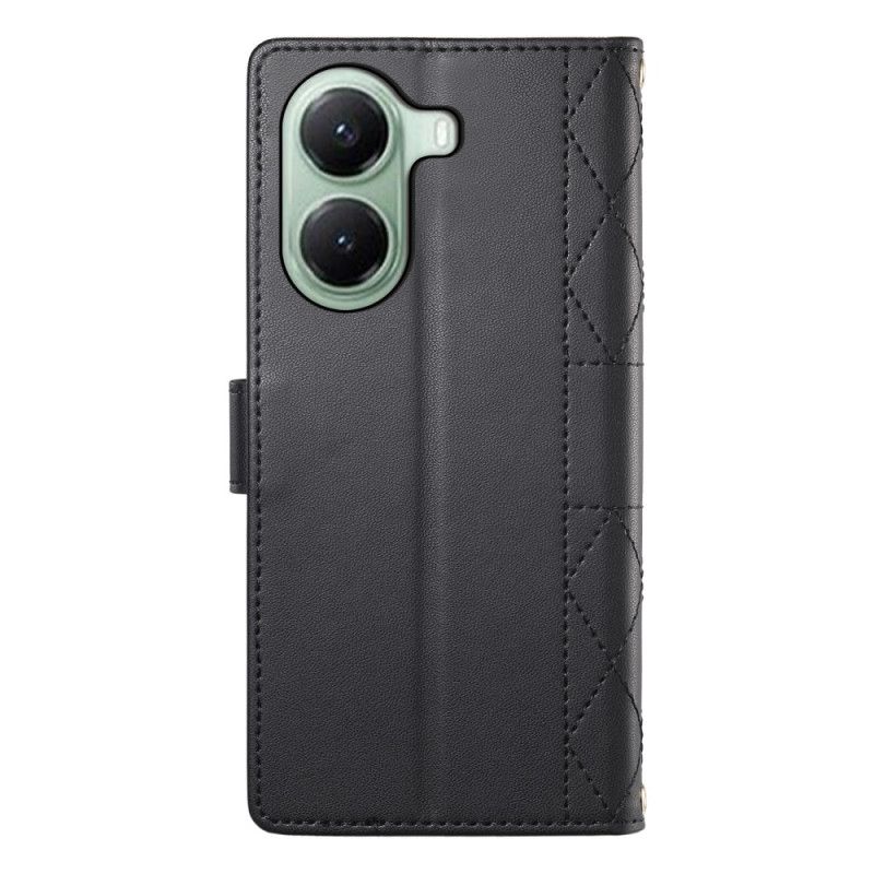 Flip Cover Poco X7 Pro 5g Quiltet Med Rem Og Skulderrem