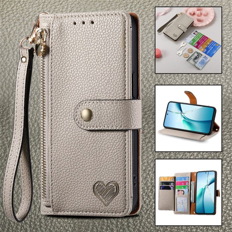 Flip Cover Poco X7 Pro 5g Rfid-beskyttelseshjertedesign