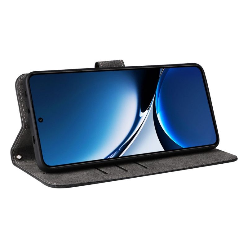 Flip Cover Poco X7 Pro 5g Ruskindseffekt Rfid-beskyttelse Og Rem