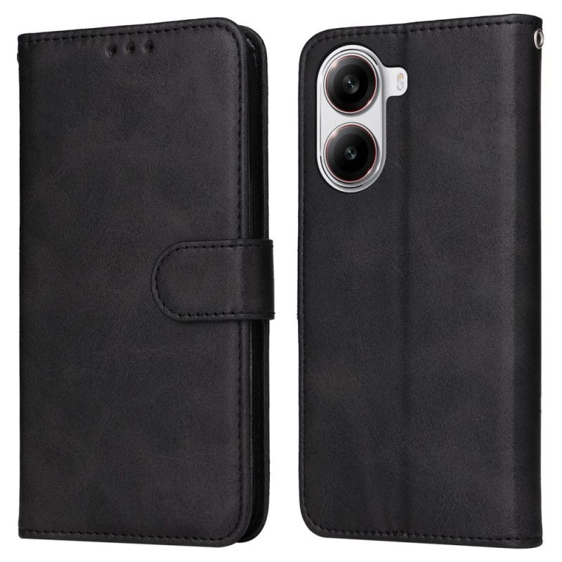 Læder Cover Poco X7 Pro 5g Telefon Etui Ensfarvet Kunstlæder Med Rem