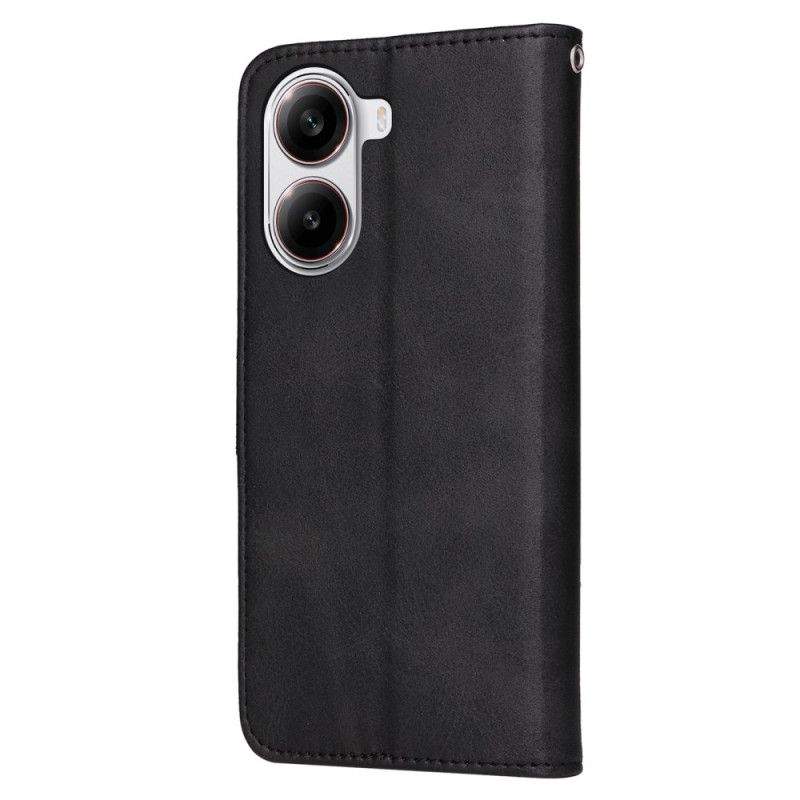 Læder Cover Poco X7 Pro 5g Telefon Etui Ensfarvet Kunstlæder Med Rem