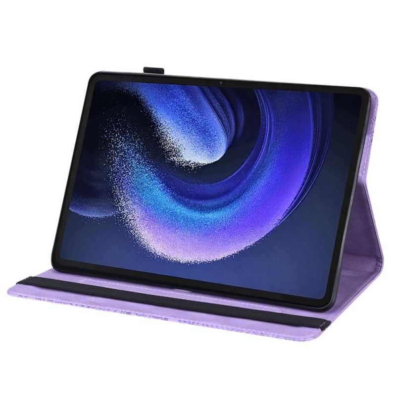 Etui Xiaomi Pad 6 Blomsterlædereffekt