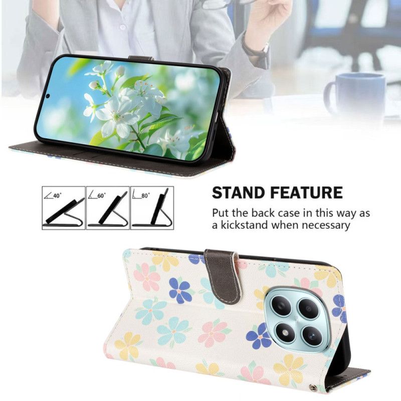 Flip Cover Til Xiaomi Redmi Note 15 5g Farverige Blomster