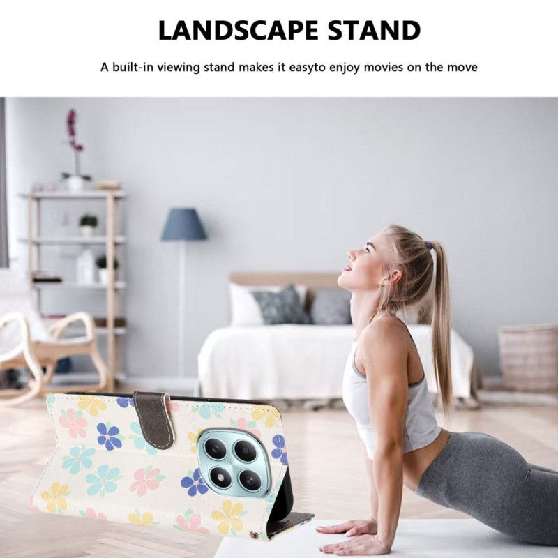 Flip Cover Til Xiaomi Redmi Note 15 5g Farverige Blomster