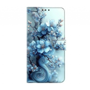 Flip Cover Til Xiaomi Redmi Note 15 5g Isblå Blomst