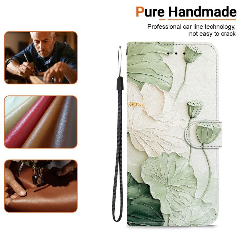 Flip Cover Til Xiaomi Redmi Note 15 5g Lotus Mønster