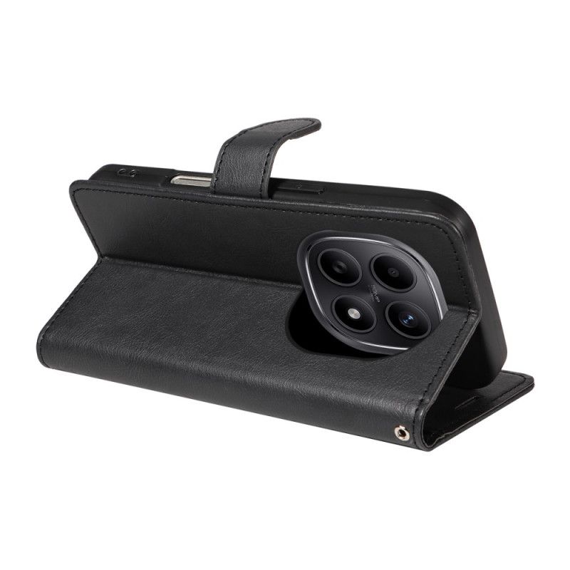 Flip Cover Xiaomi Redmi Note 15 5g Ensfarvet Lædereffekt