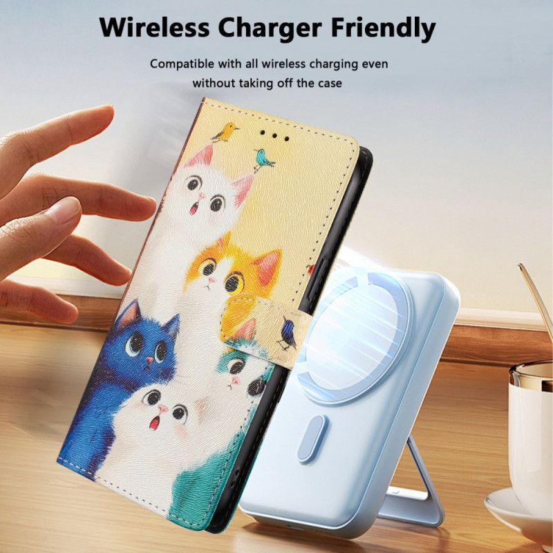 Flip Cover Xiaomi Redmi Note 15 5g Farverige Katte