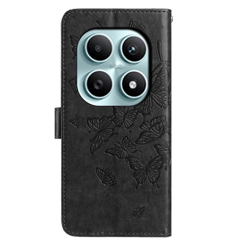 Flip Cover Xiaomi Redmi Note 15 5g Graveret Sommerfugl