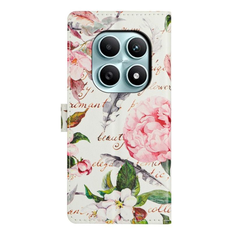 Flip Cover Xiaomi Redmi Note 15 5g Grønne Blomster Og Blade