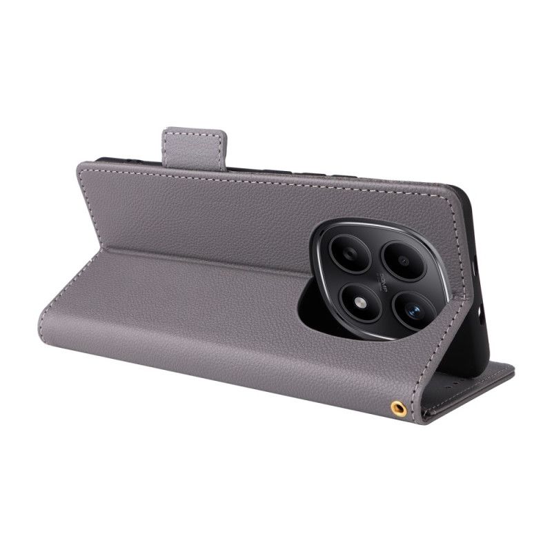 Flip Cover Xiaomi Redmi Note 15 5g Litchi-tekstureret Med Rem