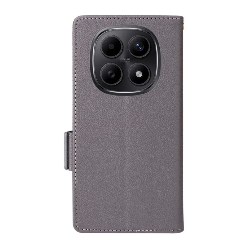 Flip Cover Xiaomi Redmi Note 15 5g Litchi-tekstureret Med Rem
