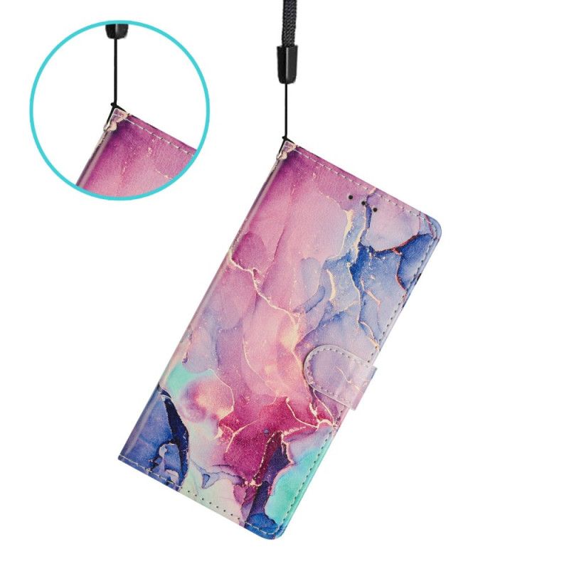 Flip Cover Xiaomi Redmi Note 15 5g Lyserød Og Grøn Marmor