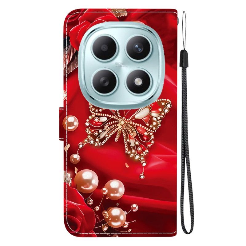 Flip Cover Xiaomi Redmi Note 15 5g Perlemorfarvet Sommerfugl