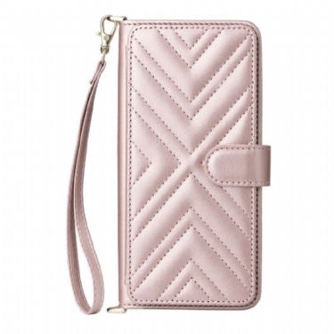 Flip Cover Xiaomi Redmi Note 15 5g Quiltet Med Skulderrem Og Rem