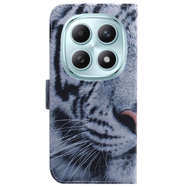 Læder Cover Xiaomi Redmi Note 15 5g Hvid Tiger